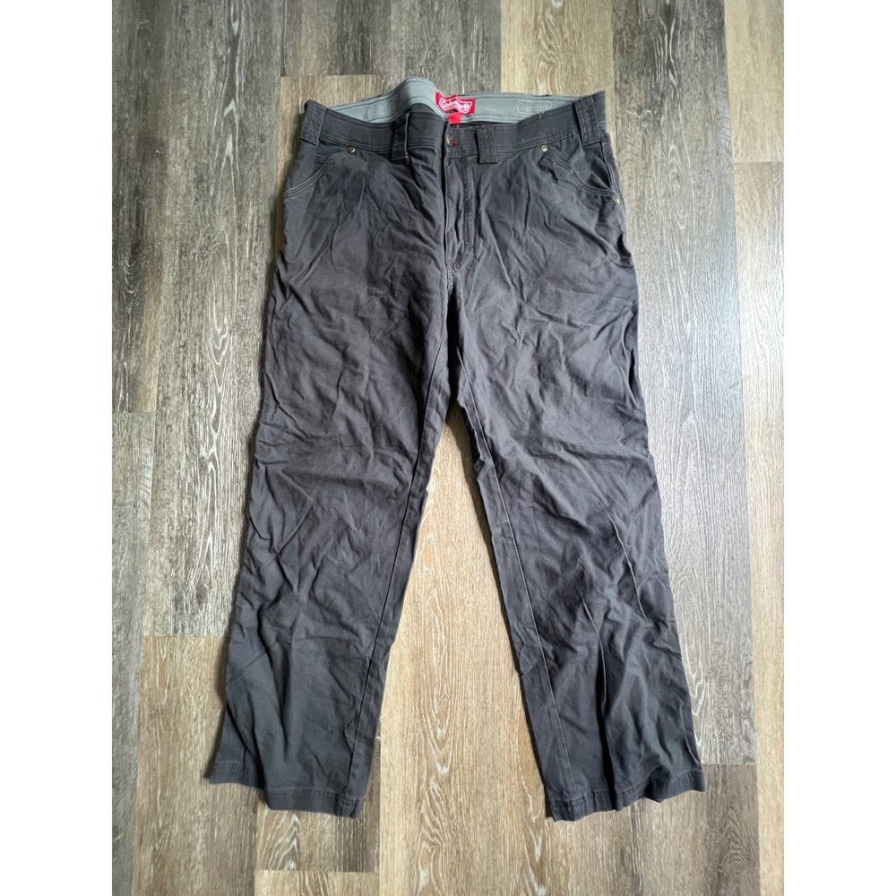 Coleman Utility Canvas Pants Mens 38x32 Dark Gray Straight Leg Workwear